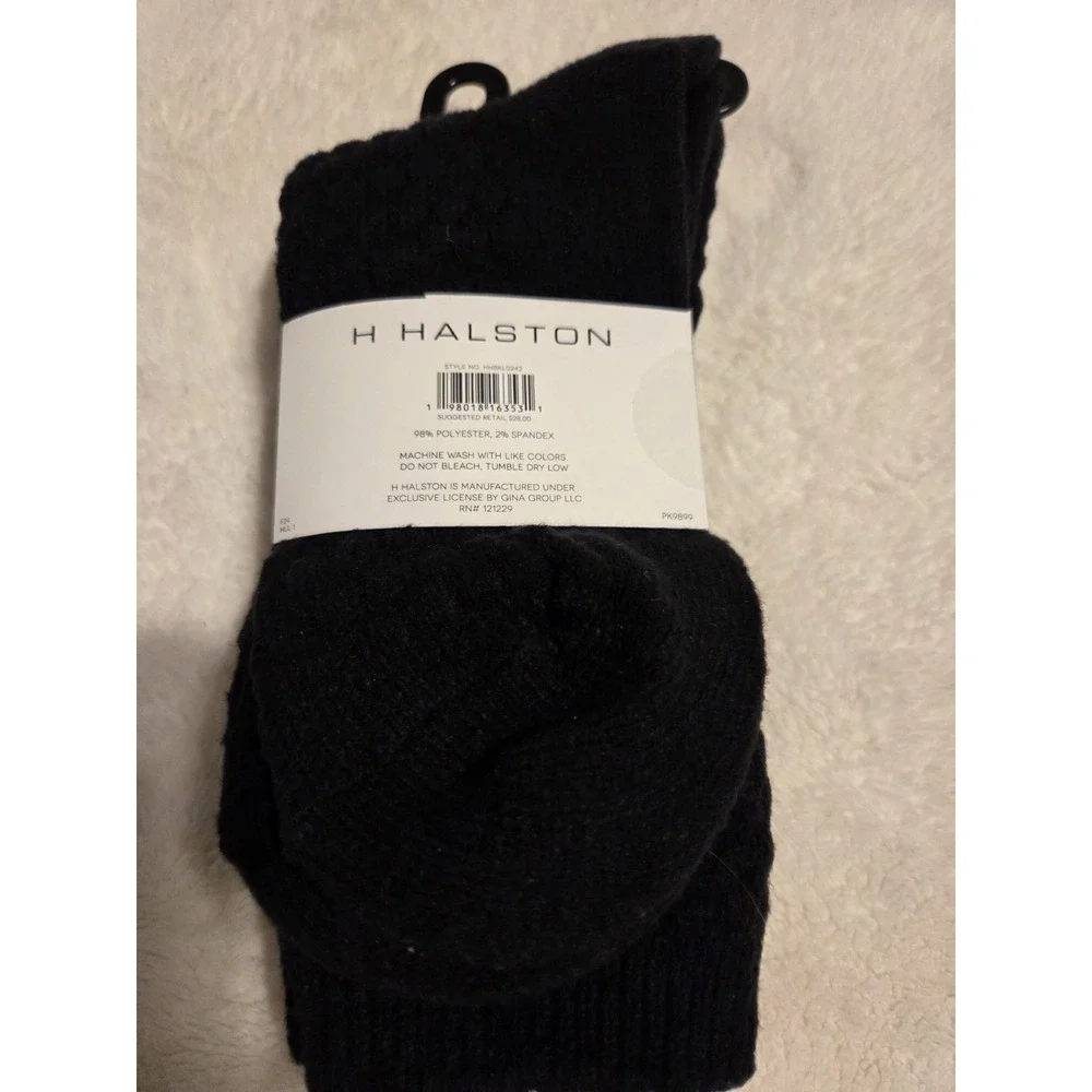 H HALSTON ‎ Women's Ultra Warm Soft Boot Socks, 2 Pair Gray and Black, NWT